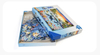 Brinquedos educativos personalizados para crianças 200 peças quebra-cabeças de papel cartão azul para crianças