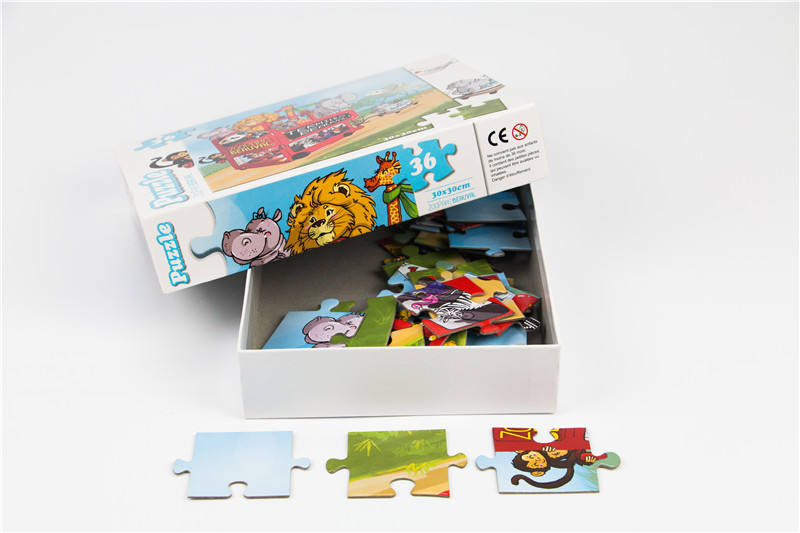 Preço de atacado 36/48/60 peças Quebra-cabeça de personalização de padrão de desenho animado para crianças