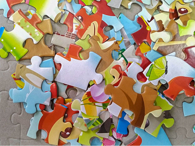 Quebra-cabeça de brinquedos de desenho animado ecológico para crianças 12 e 16 peças 2 em 1 quebra-cabeça de madeira